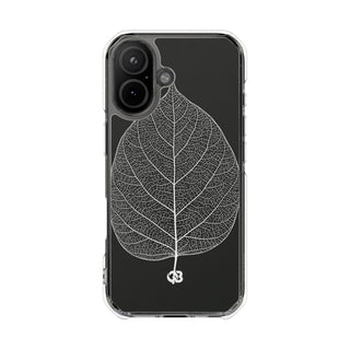 Black Impact MagSafe Phone Case for iPhone - Bleached Leaf Lattice
