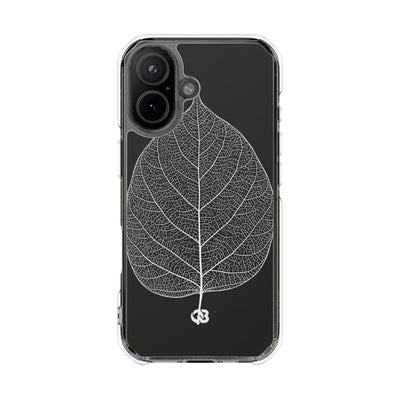 Black Impact MagSafe Phone Case for iPhone - Bleached Leaf Lattice