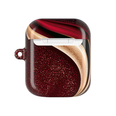 Gilded Crimson Flow · Hard Case for AirPods & AirPods Pro · Red