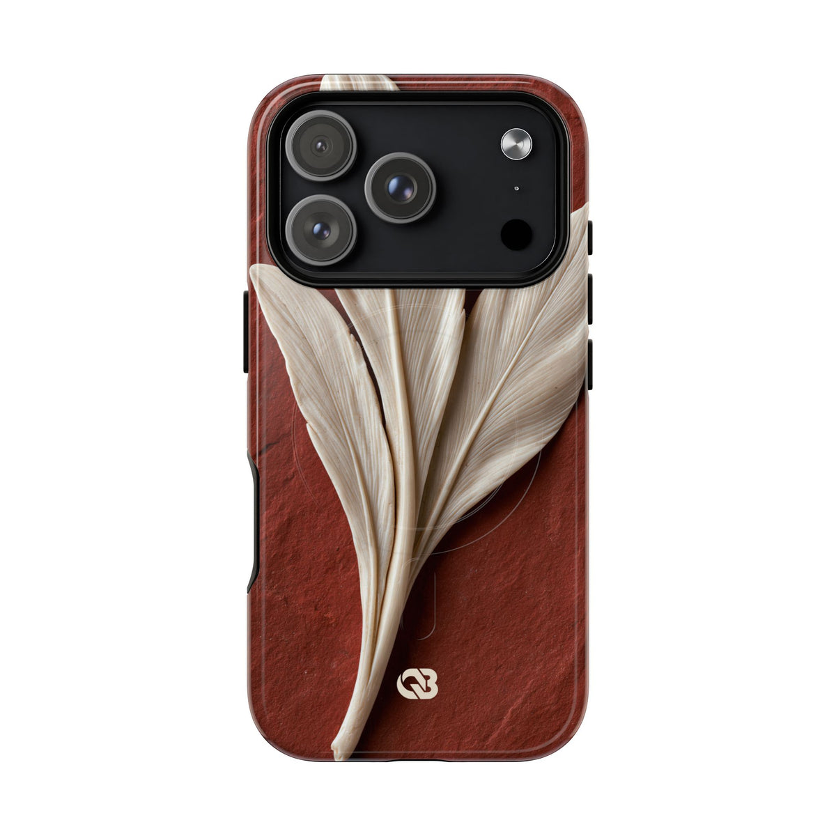 Carved Ivory Plume · Tough 2.0 Magnetic Phone Case for iPhone · Red