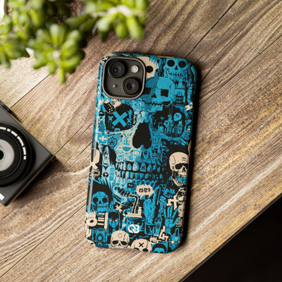 Electric Skull Graffiti · Tough Phone Case for iPhone · Blue