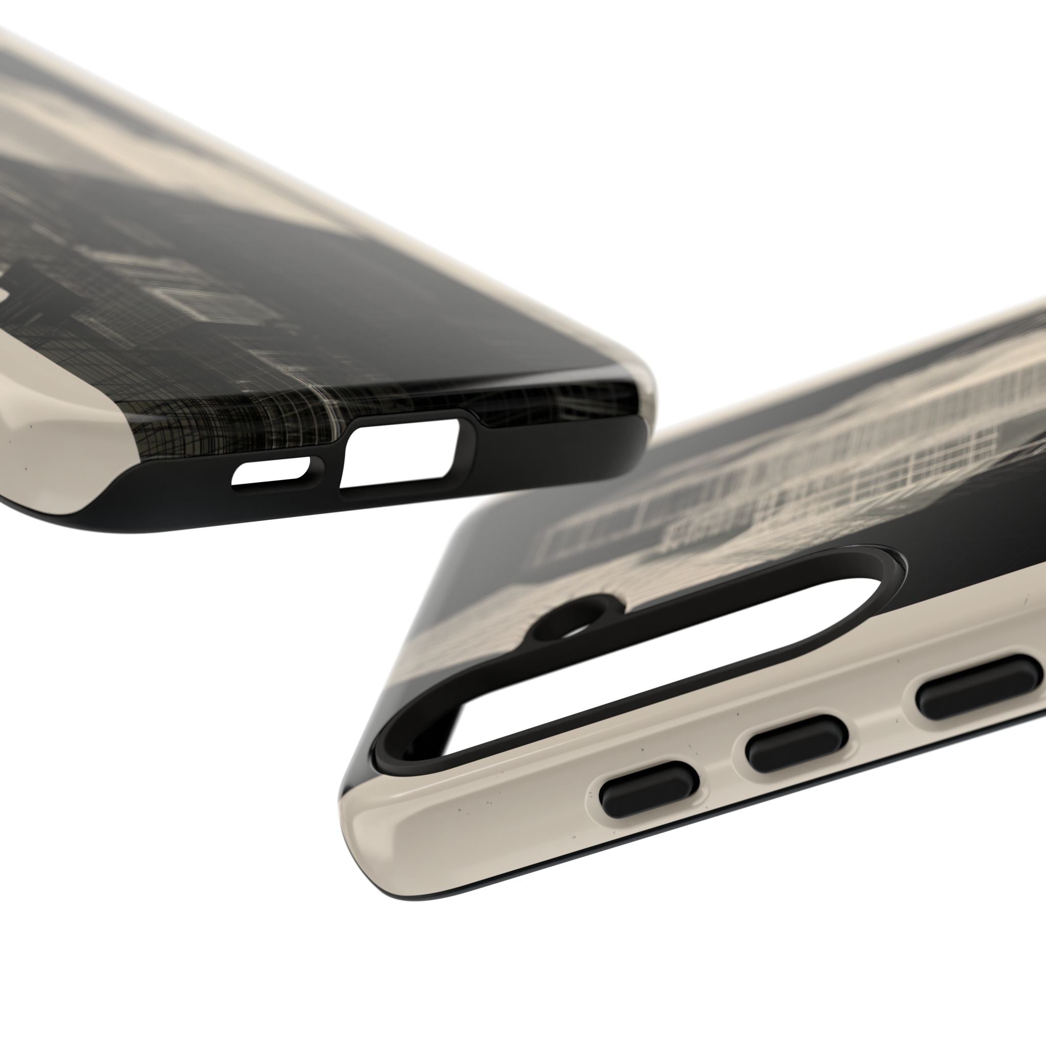 Beige Tough Phone Case for Samsung - Monolith Urban Grid