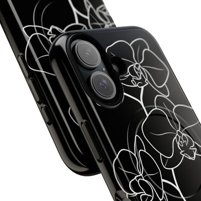Black Tough 2.0 Magsafe Phone Case for iPhone - Noir Alabaster Orchid