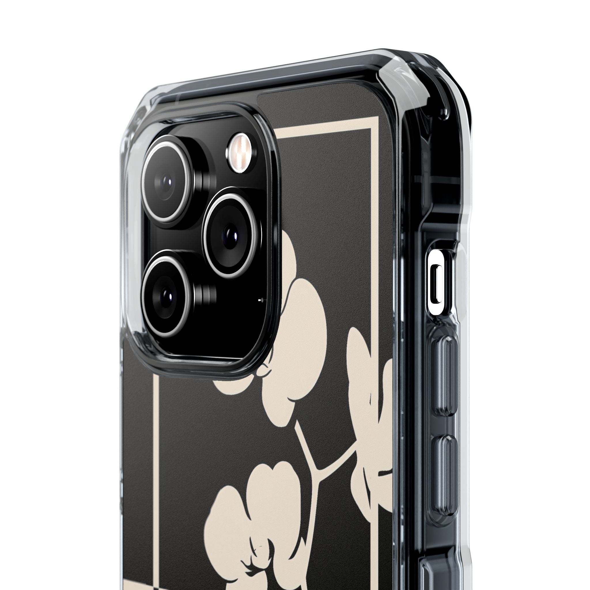 Beige Impact MagSafe Phone Case for iPhone - Nocturnal Orchid Frame