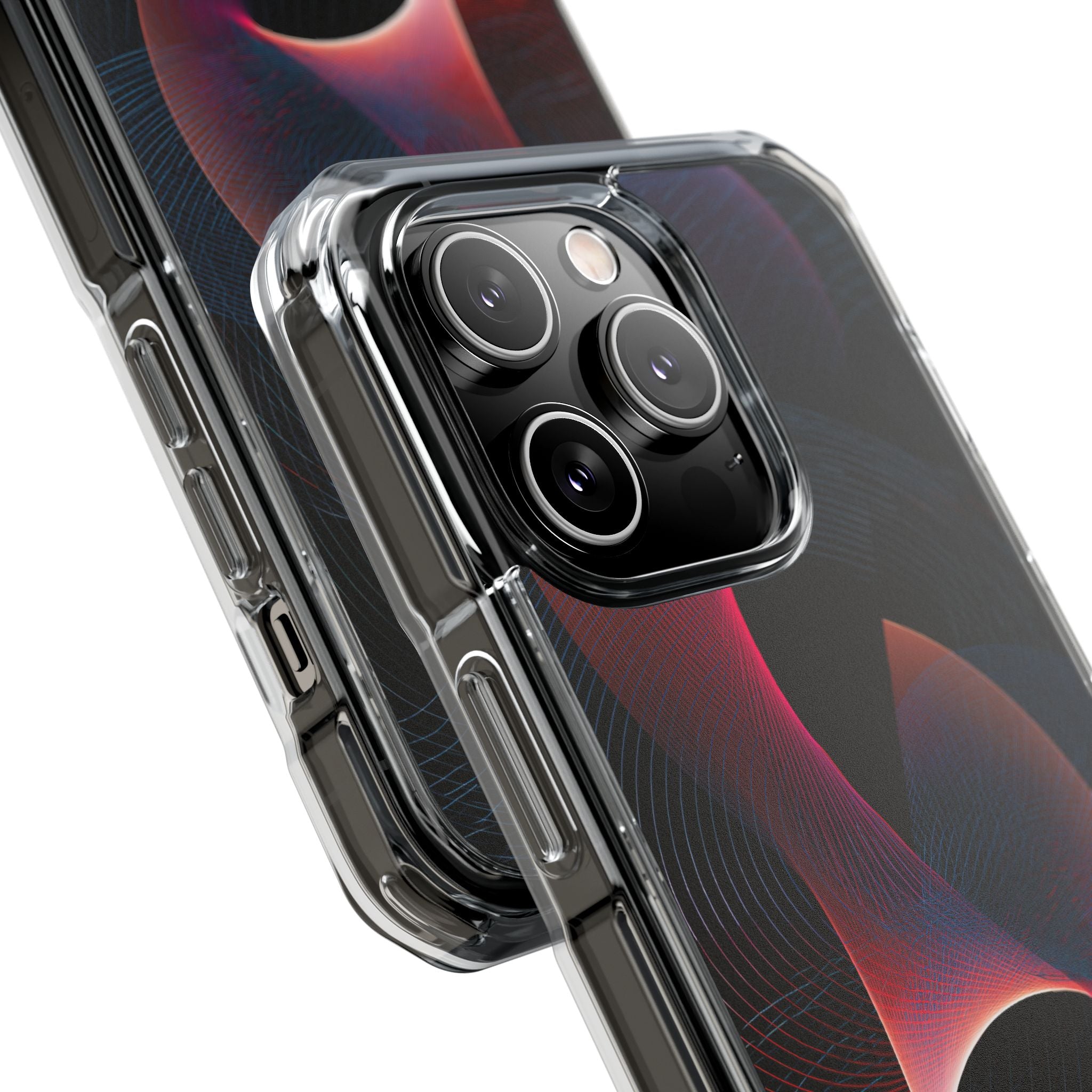 Black Impact MagSafe Phone Case for iPhone - Cobalt Crimson Flux