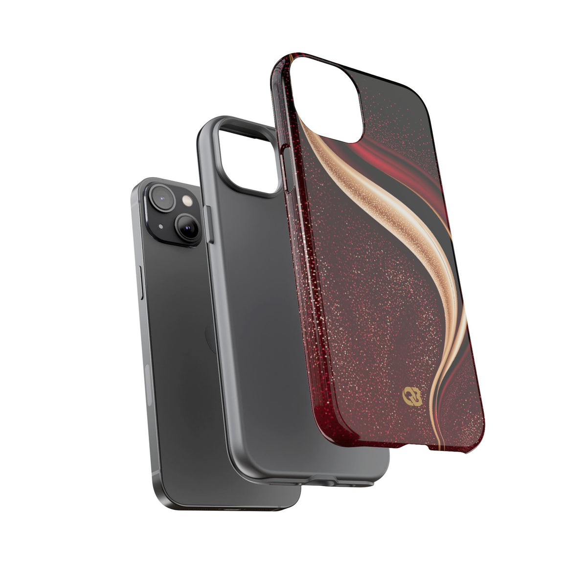 Gilded Crimson Flow · Tough Phone Case for iPhone · Red
