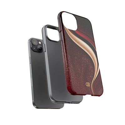 Gilded Crimson Flow · Tough Phone Case for iPhone · Red