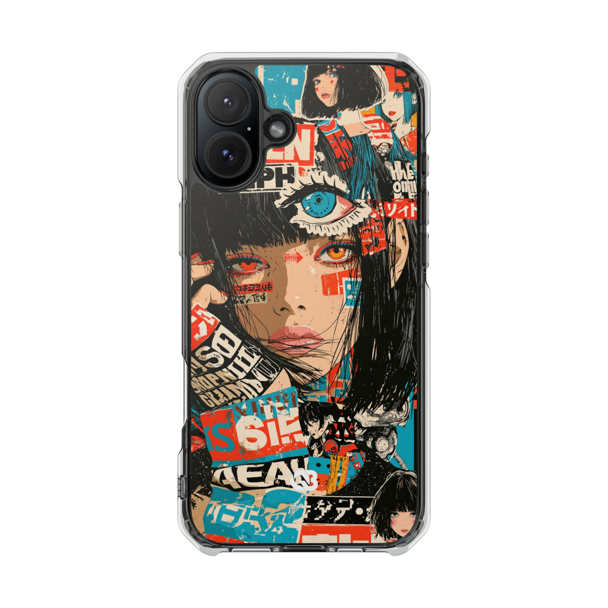 Shibuya Street Collage · Clear Impact Magnetic Phone Case for iPhone · Red