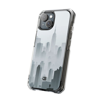 Grey Impact MagSafe Phone Case for iPhone - Steel Mist Skyline