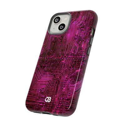 Magenta Circuit Trace · Tough Phone Case for iPhone · Pink