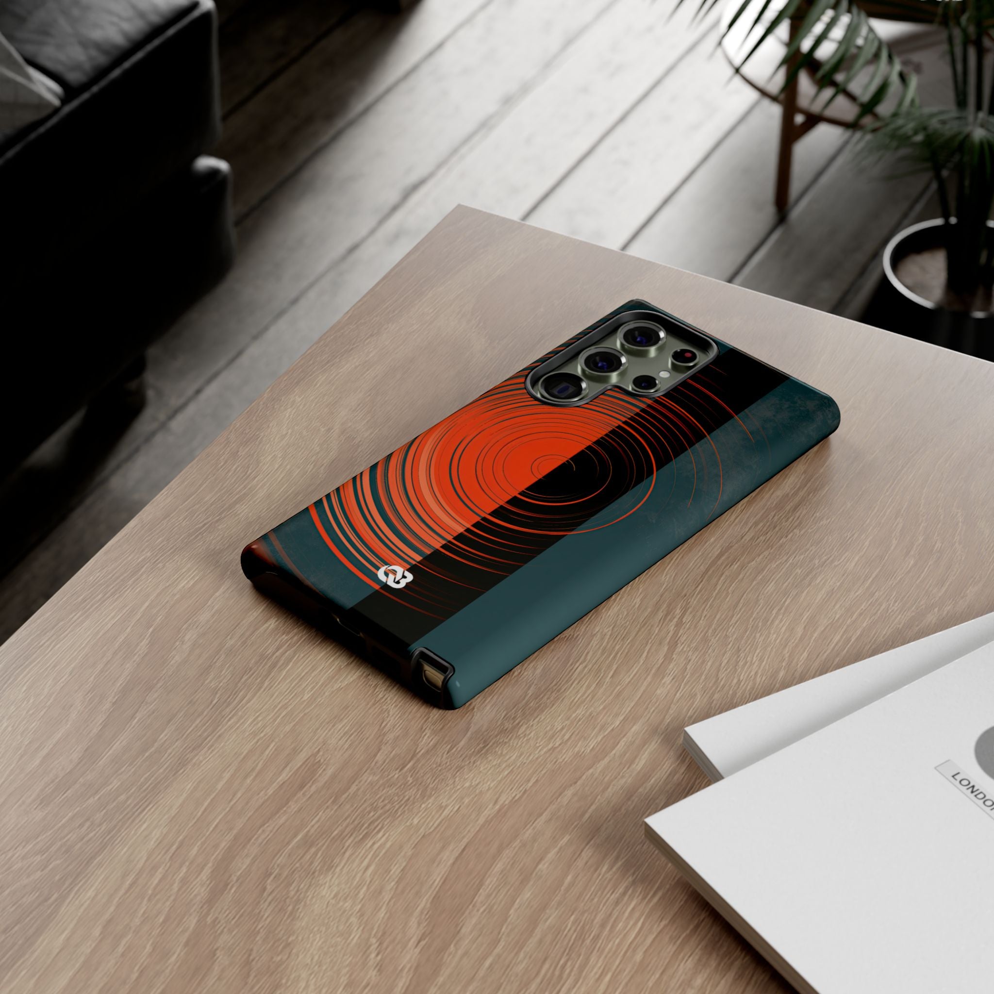 Teal Tough Phone Case for Samsung - Burnt Slate Radial