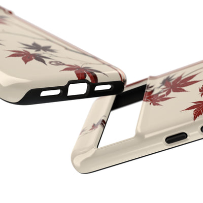 Red Tough Phone Case for Google Pixel - Crimson Momiji Stripe
