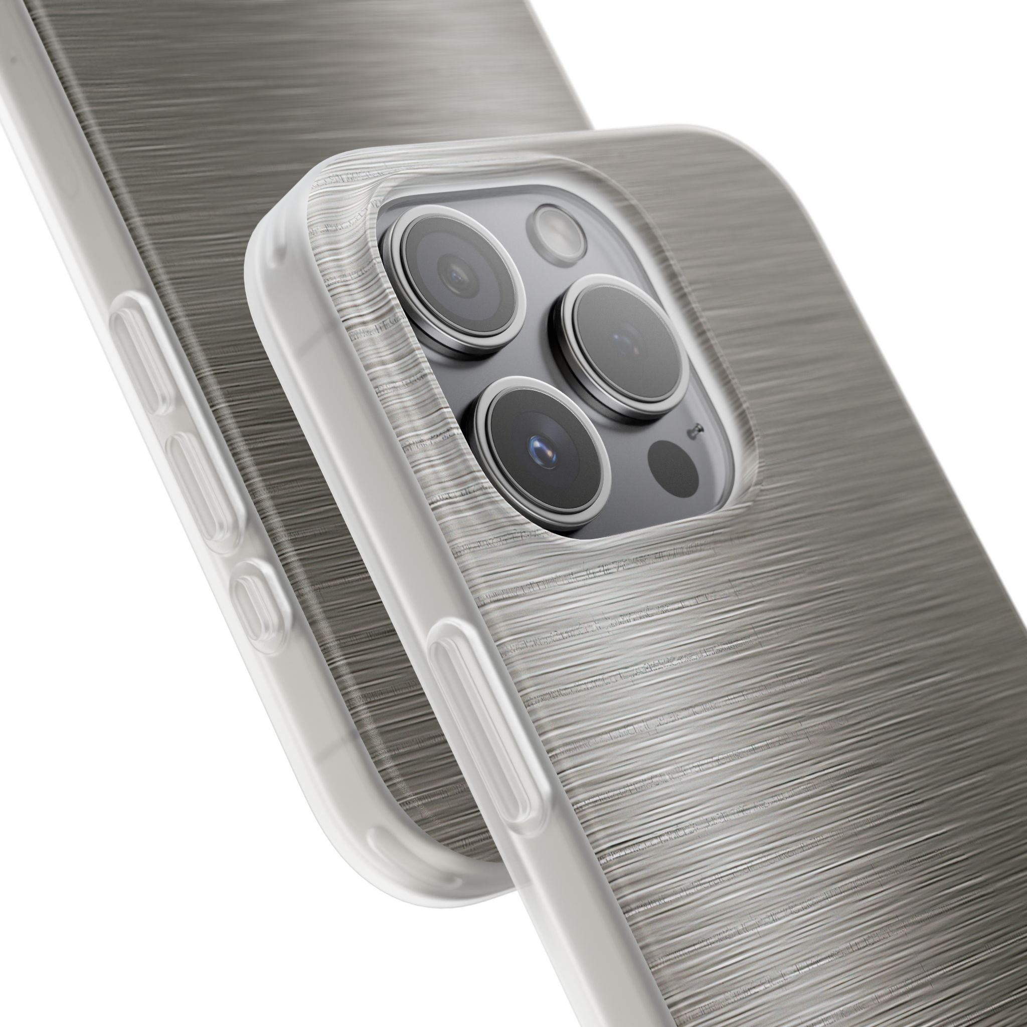 Grey Lite Phone Case for iPhone - Brushed Industrial Steel