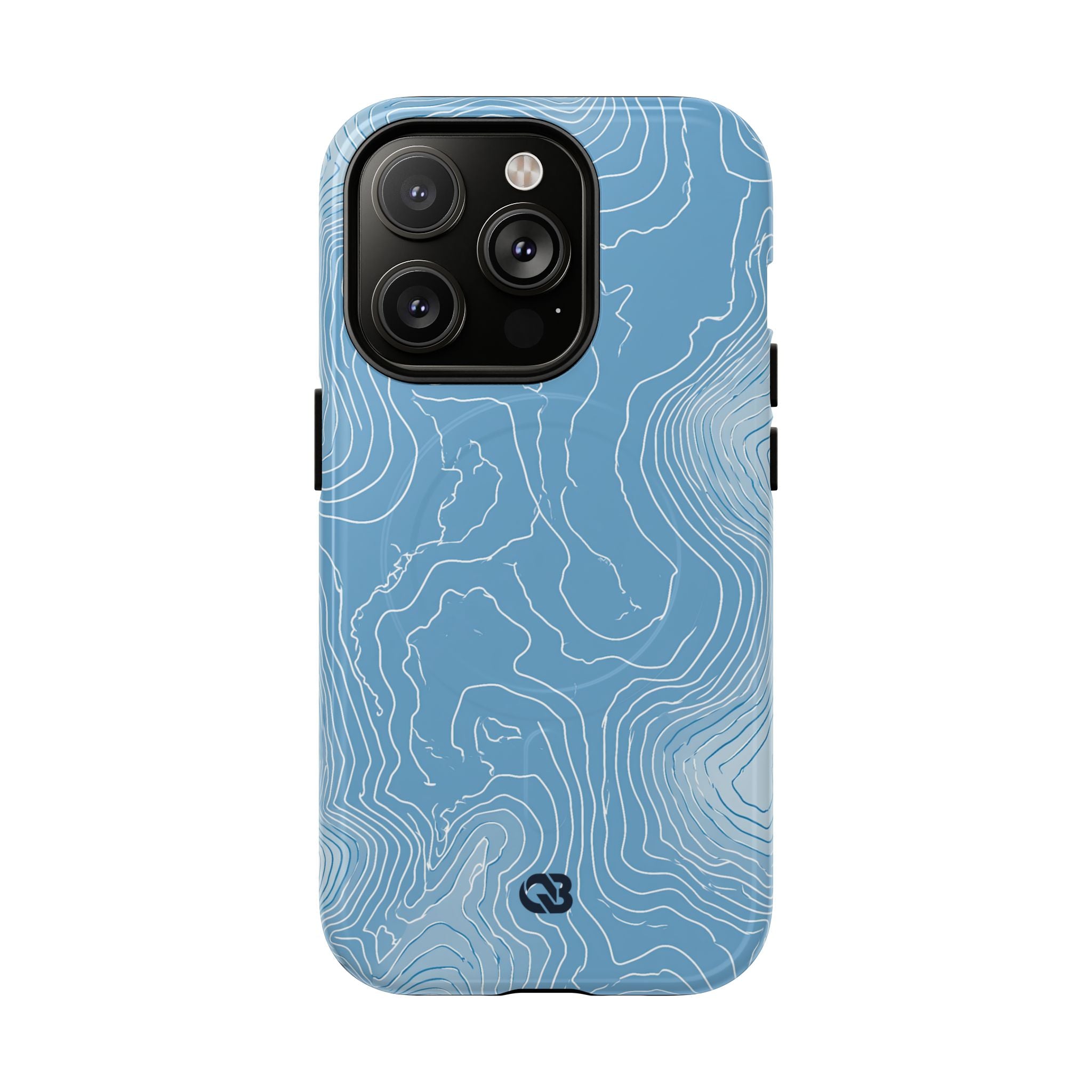 Blue Tough 2.0 Magsafe Phone Case for iPhone - Glacial Ridge Topo