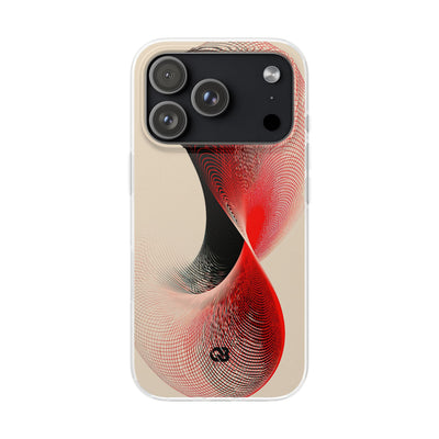 Red Lite Phone Case for iPhone - Crimson Grid Vortex