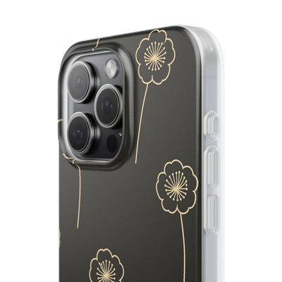 Black Lite Phone Case for iPhone - Obsidian Sand Petals