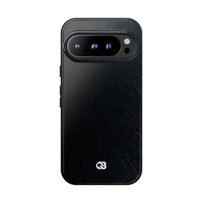 Black Tough Phone Case for Google Pixel - Midnight Brushed Grain