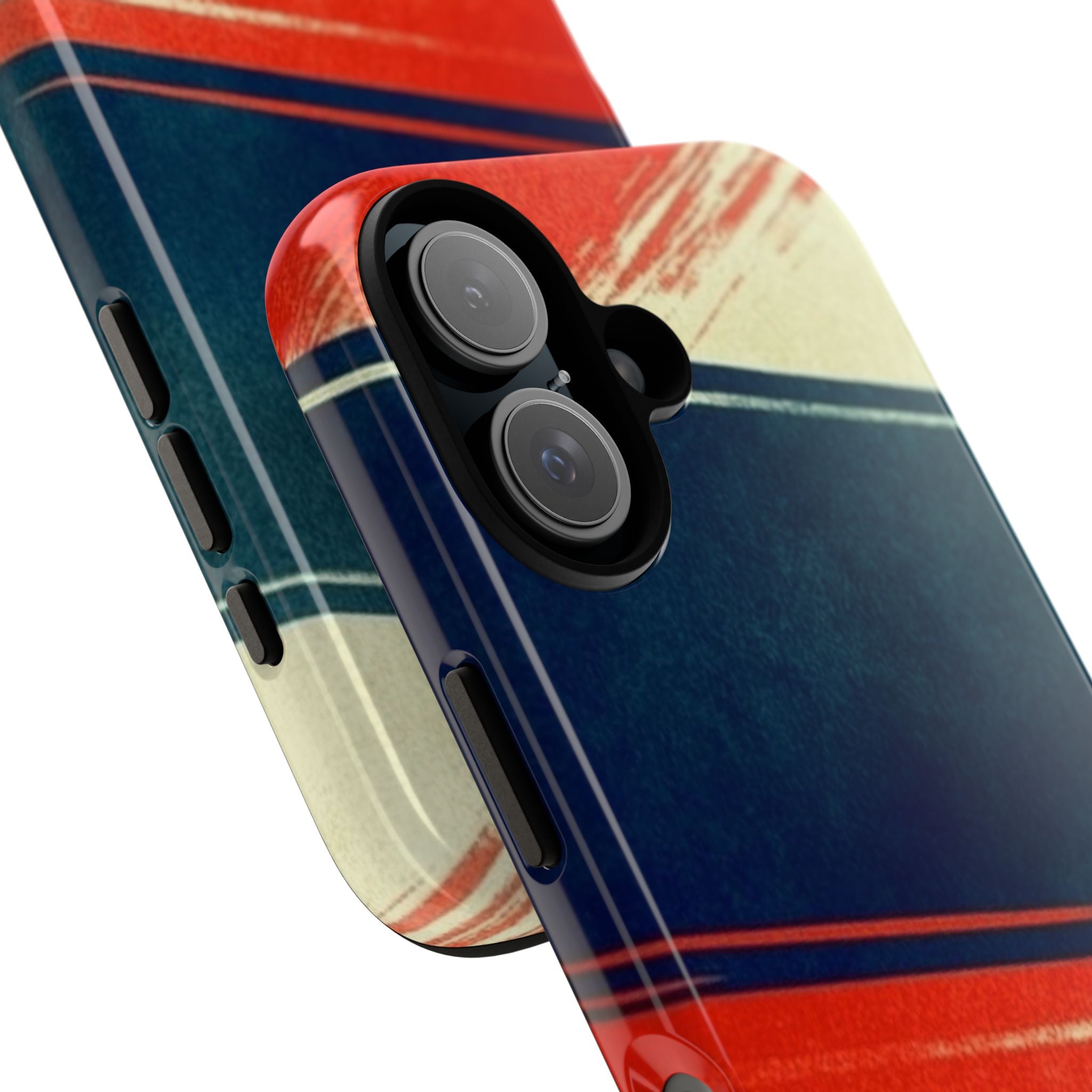 Blue Diagonal Motion iPhone 16 Case - Tough