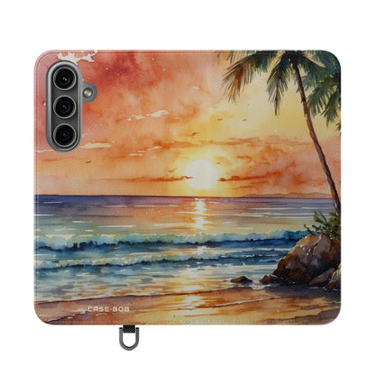 Golden Palm Sunset - Samsung S24 Plus Case - Wallet