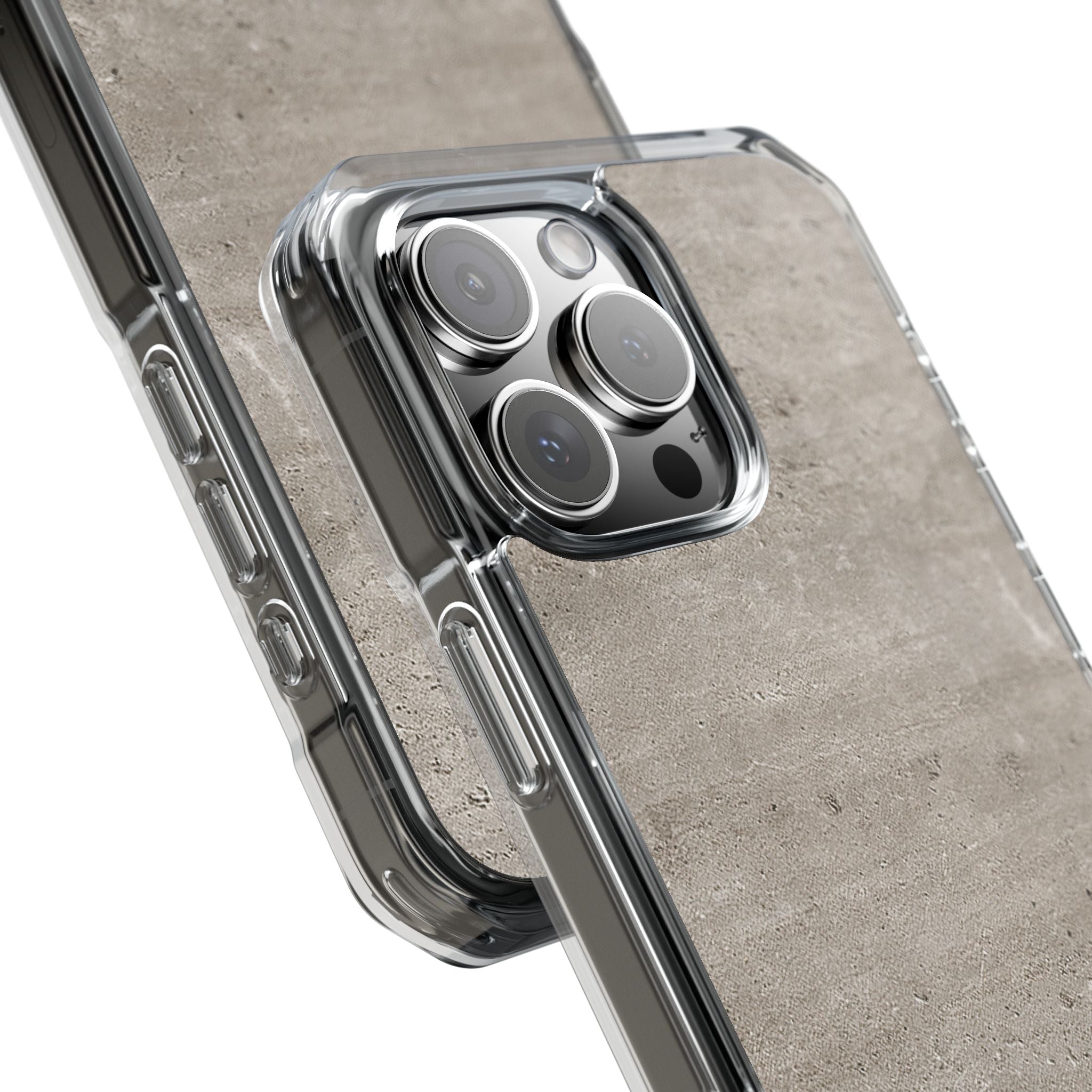 Grey Impact MagSafe Phone Case for iPhone - Brutalist Stone Grit