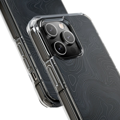 Black Impact MagSafe Phone Case for iPhone - Obsidian Ridge Topo