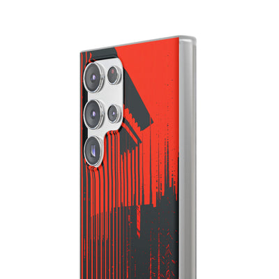 Red Lite Phone Case for Samsung - Crimson Brutalist Distortion