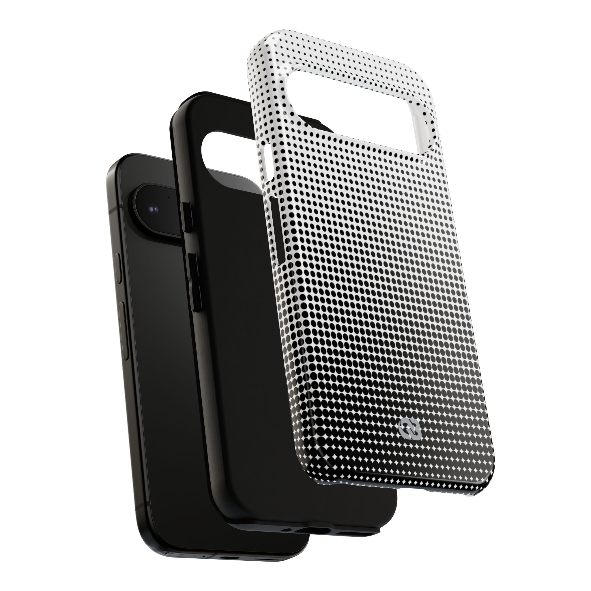 Black Tough Phone Case for Google Pixel - Obsidian Halftone Flux