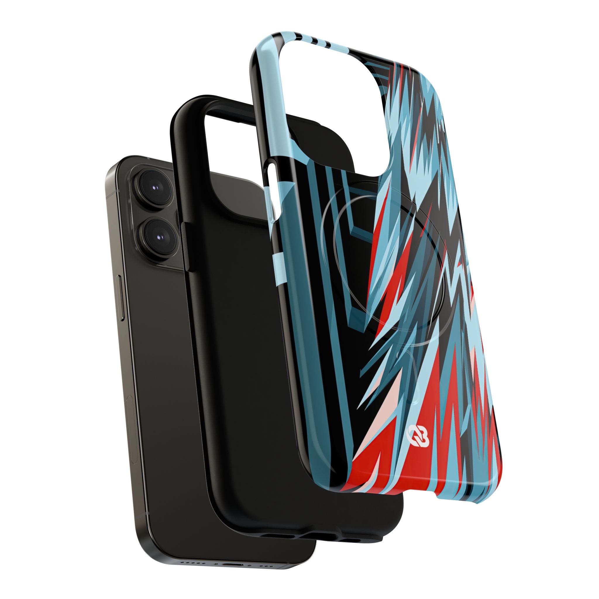 Blue Tough 2.0 Magsafe Phone Case for iPhone - Glitch Peak Cyan
