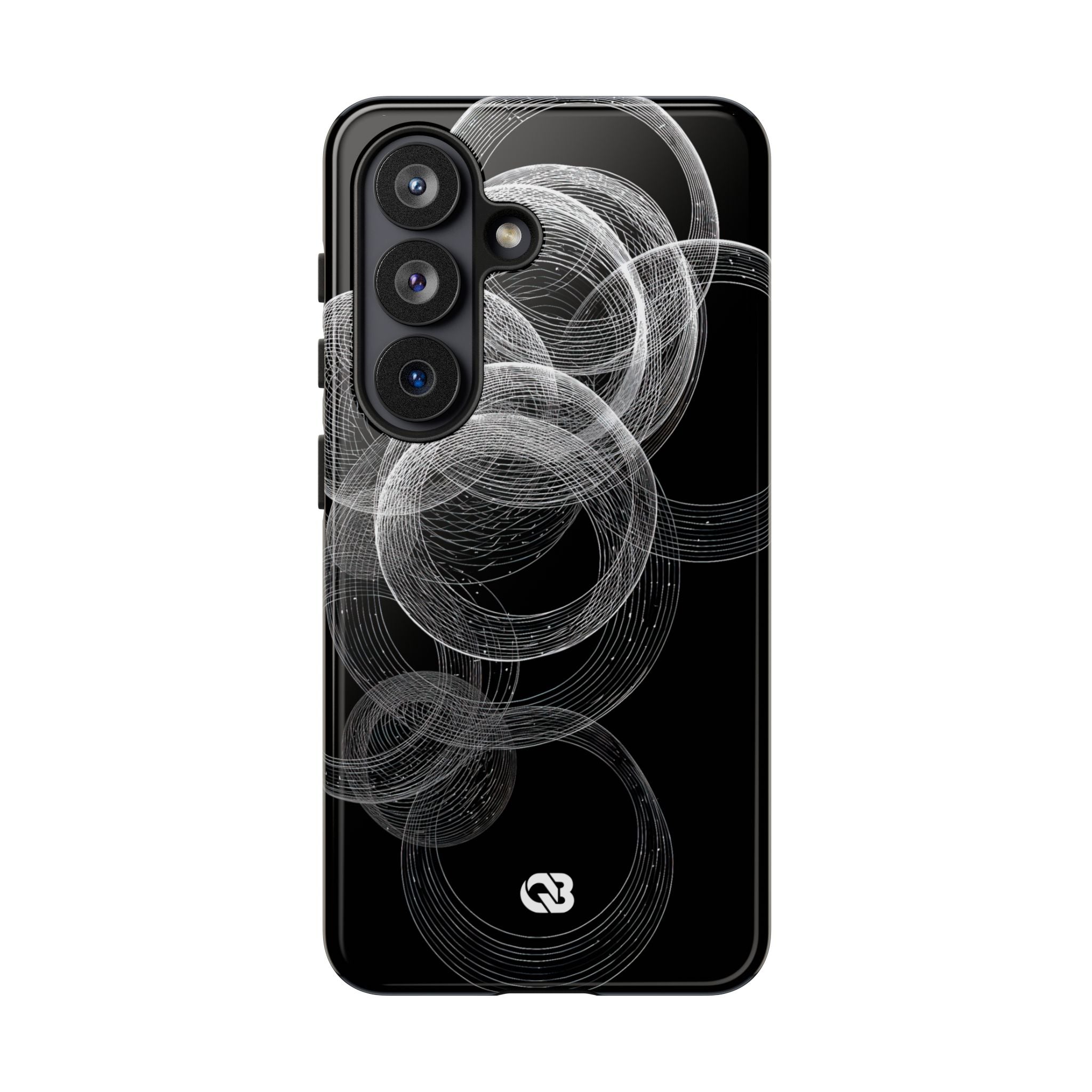 Black Tough Phone Case for Samsung - Kinetic Wireframe Orbit