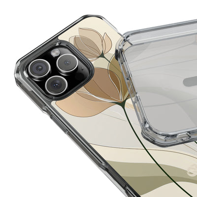 Beige Impact MagSafe Phone Case for iPhone - Muted Ochre Petals