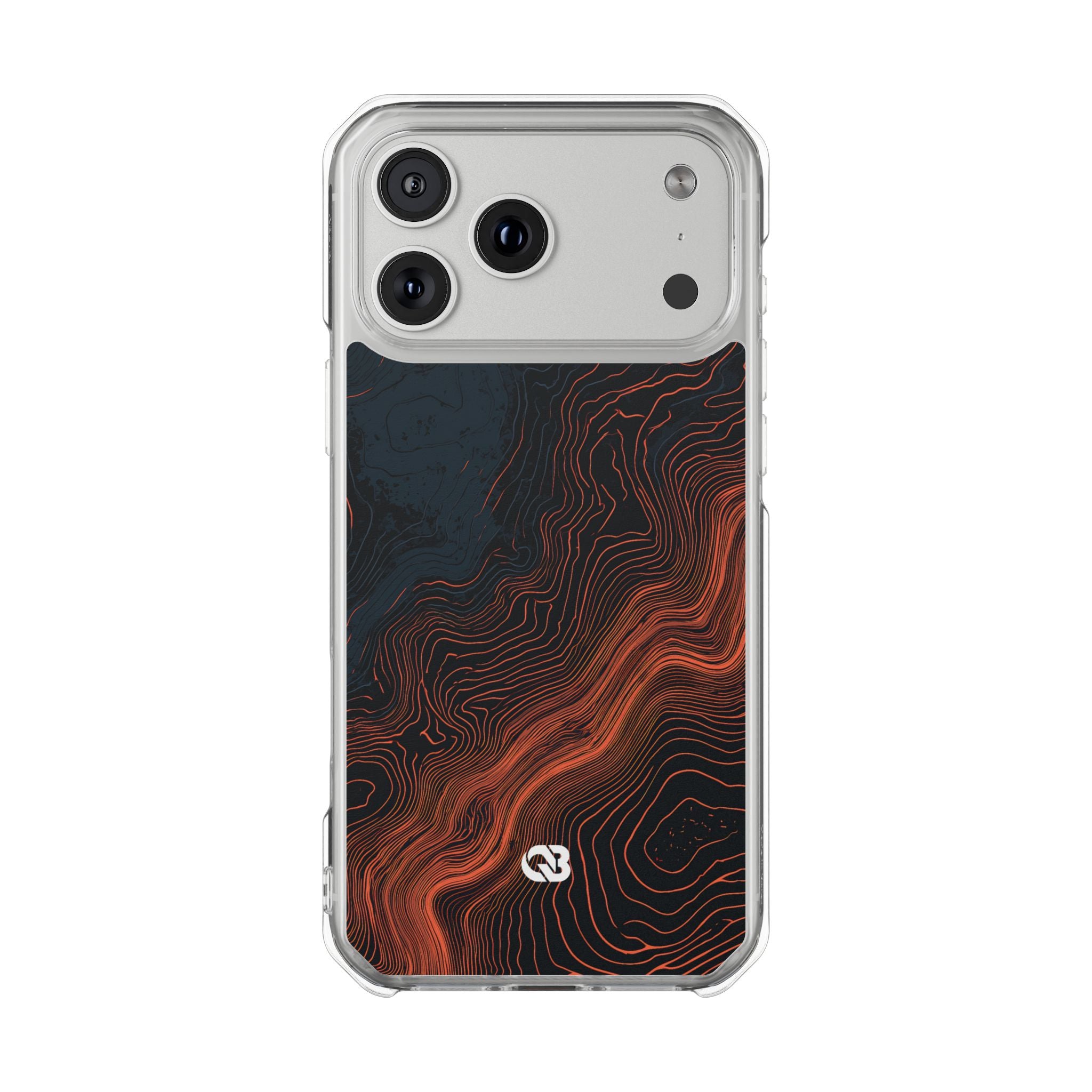 Black Impact MagSafe Phone Case for iPhone - Volcanic Basalt Map