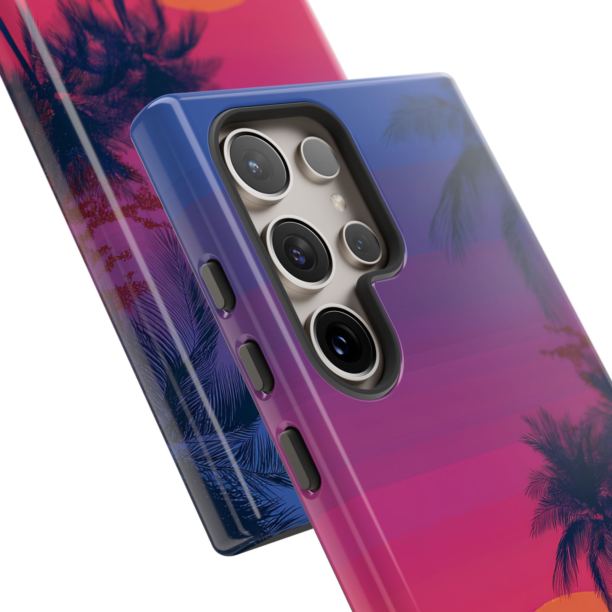 Neon Horizon Palms · Tough Coque de téléphone pour Samsung