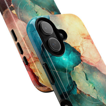 Teal Mosaic Veins iPhone 17 Case - Tough+ - CASE•BOB