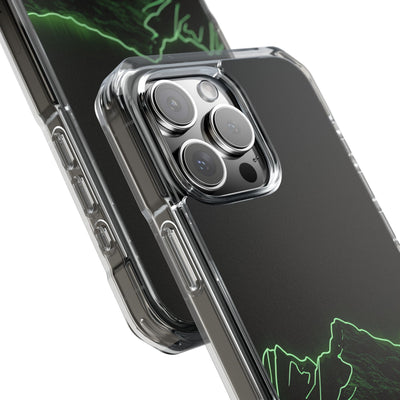 Nordic Mountain Contour · Clear Impact Magnetic Phone Case for iPhone · Black