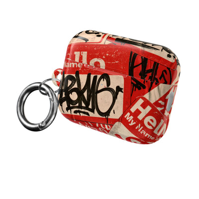Slap Tag Collage · Hard Case for AirPods & AirPods Pro · Red