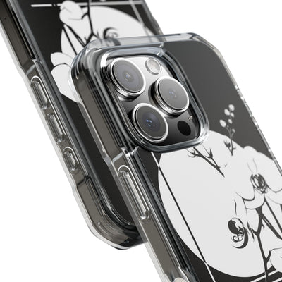 Black Impact MagSafe Phone Case for iPhone - Lunar Orchid Grid