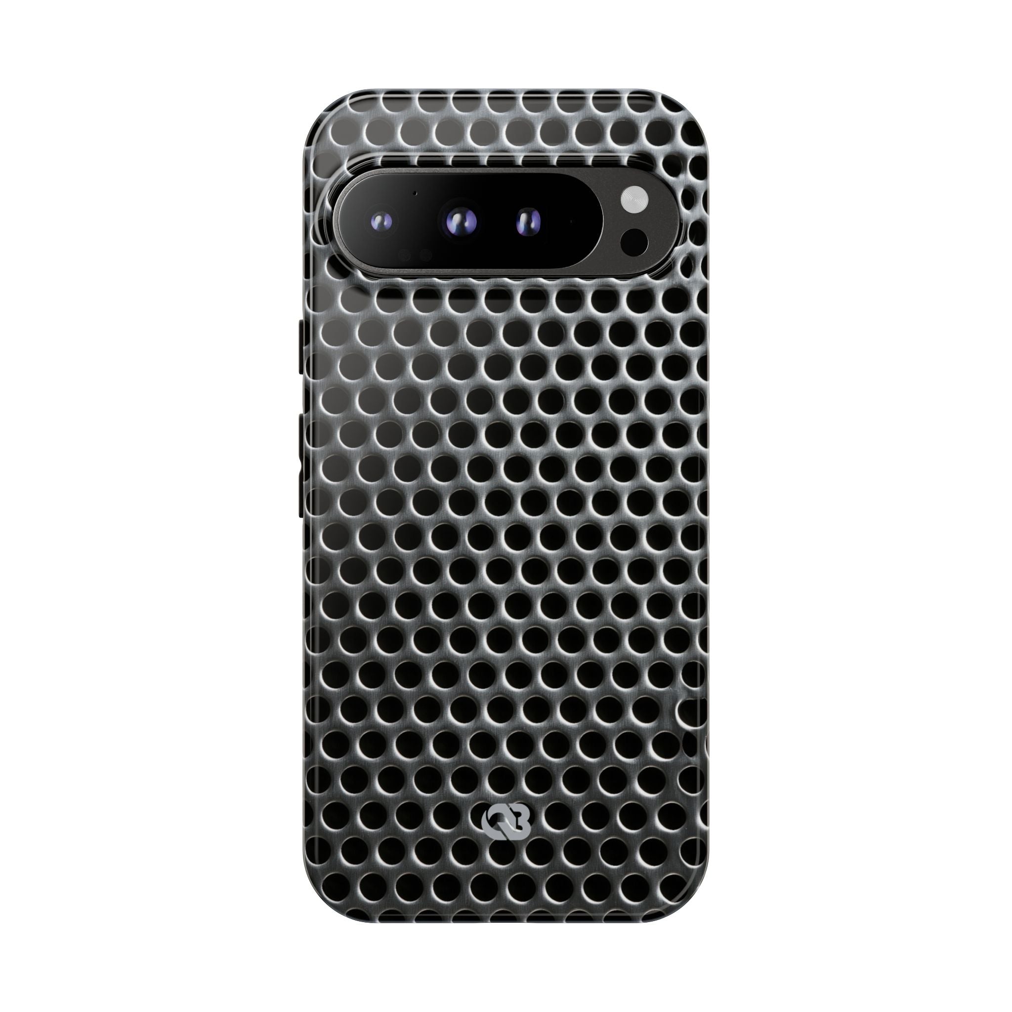 Silver Tough Phone Case for Google Pixel - Brutalist Steel Mesh