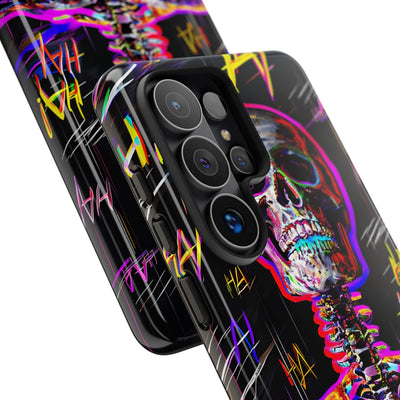 Neon Glitch Skeleton · Tough Handyhülle für Samsung
