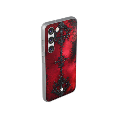 Crimson Gothic Filigree · Soft Phone Case for Samsung