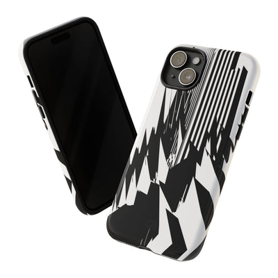White Tough Phone Case for iPhone - Shattered Vector Spire