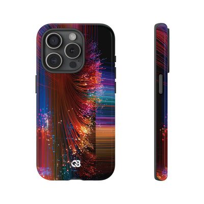 Black Tough Phone Case for iPhone - Cyber Optic Streak