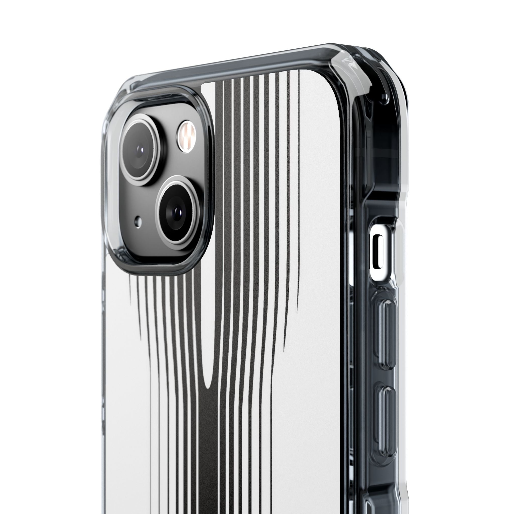 White Impact MagSafe Phone Case for iPhone - Kinetic Mono Distortion