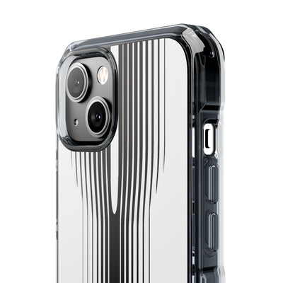 White Impact MagSafe Phone Case for iPhone - Kinetic Mono Distortion