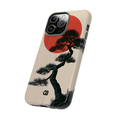 Beige Tough Phone Case for iPhone - Kyoto Crimson Pine