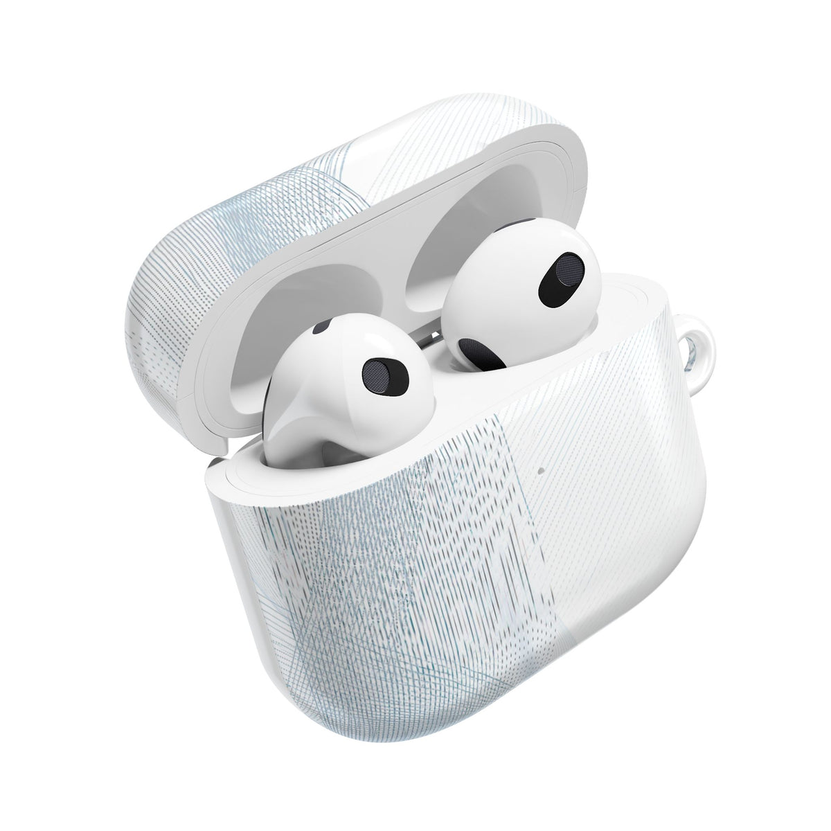 Glacial Contour Waves · Hard Case for AirPods & AirPods Pro · White
