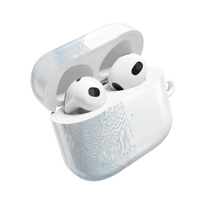 Glacial Contour Waves · Hard Case for AirPods & AirPods Pro · White