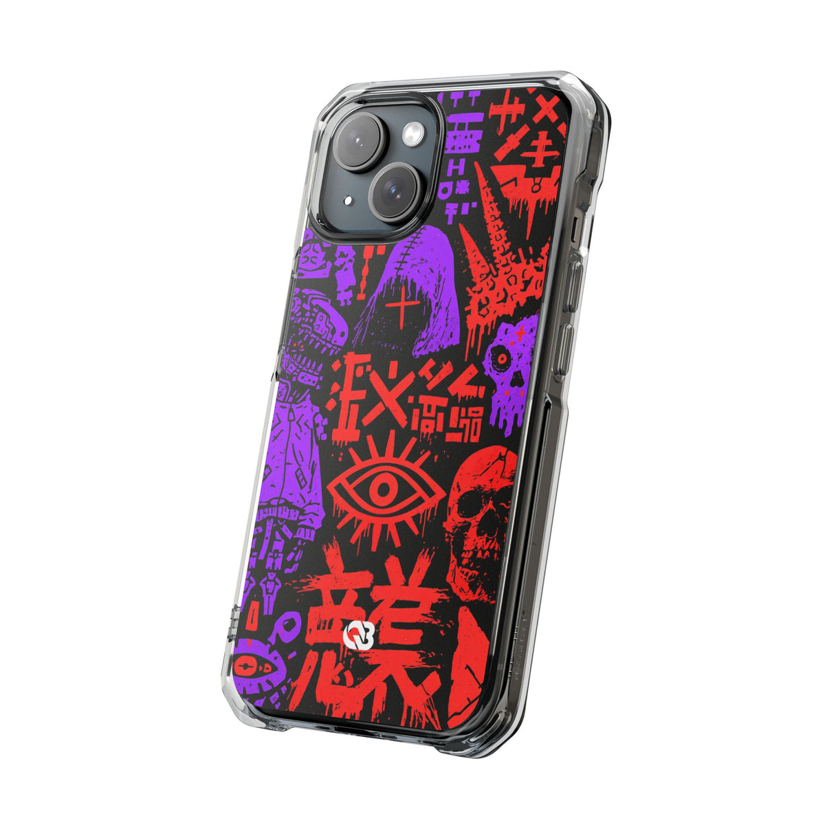 Underground Cyber Glyphs · Clear Impact Magnetic Phone Case for iPhone · Black