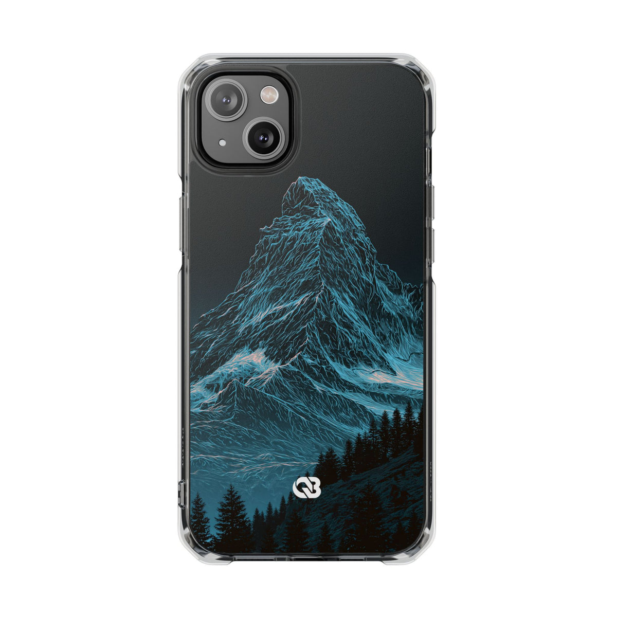 Glacial Alpine Peak · Clear Impact Magnetic Phone Case for iPhone · Blue
