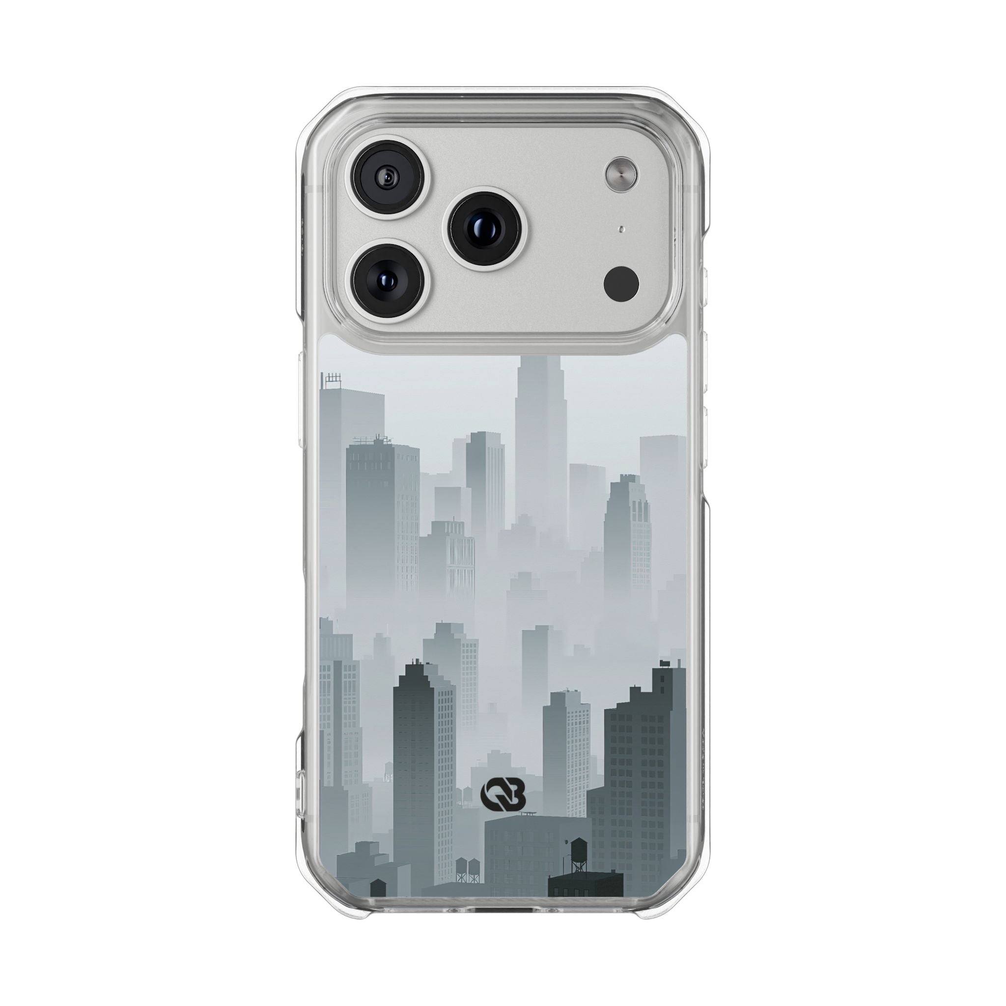 Grey Impact MagSafe Phone Case for iPhone - Steel Mist Skyline