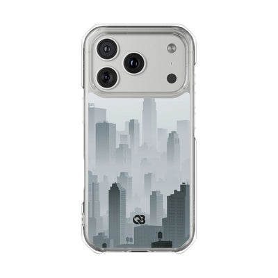Grey Impact MagSafe Phone Case for iPhone - Steel Mist Skyline